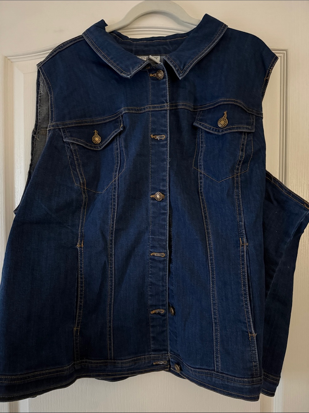 Catherines Dark Blue Denim Sleeveless Jacket